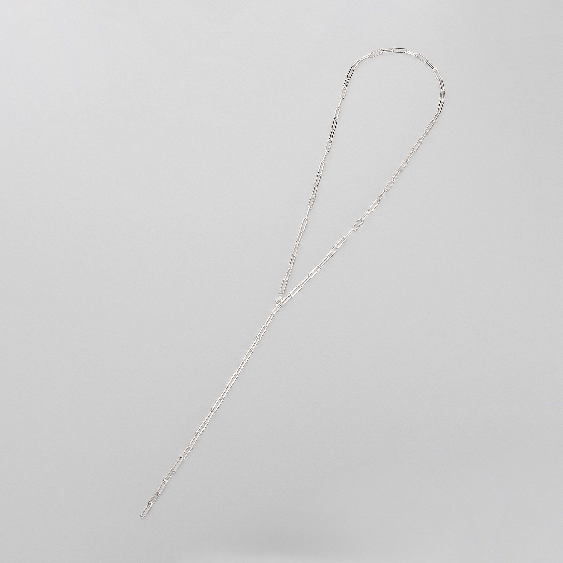COCOSHNIK ONKITSCH「シルバー デザインチェーン フラットケーブル ラリエットネックレス」|ネックレス|