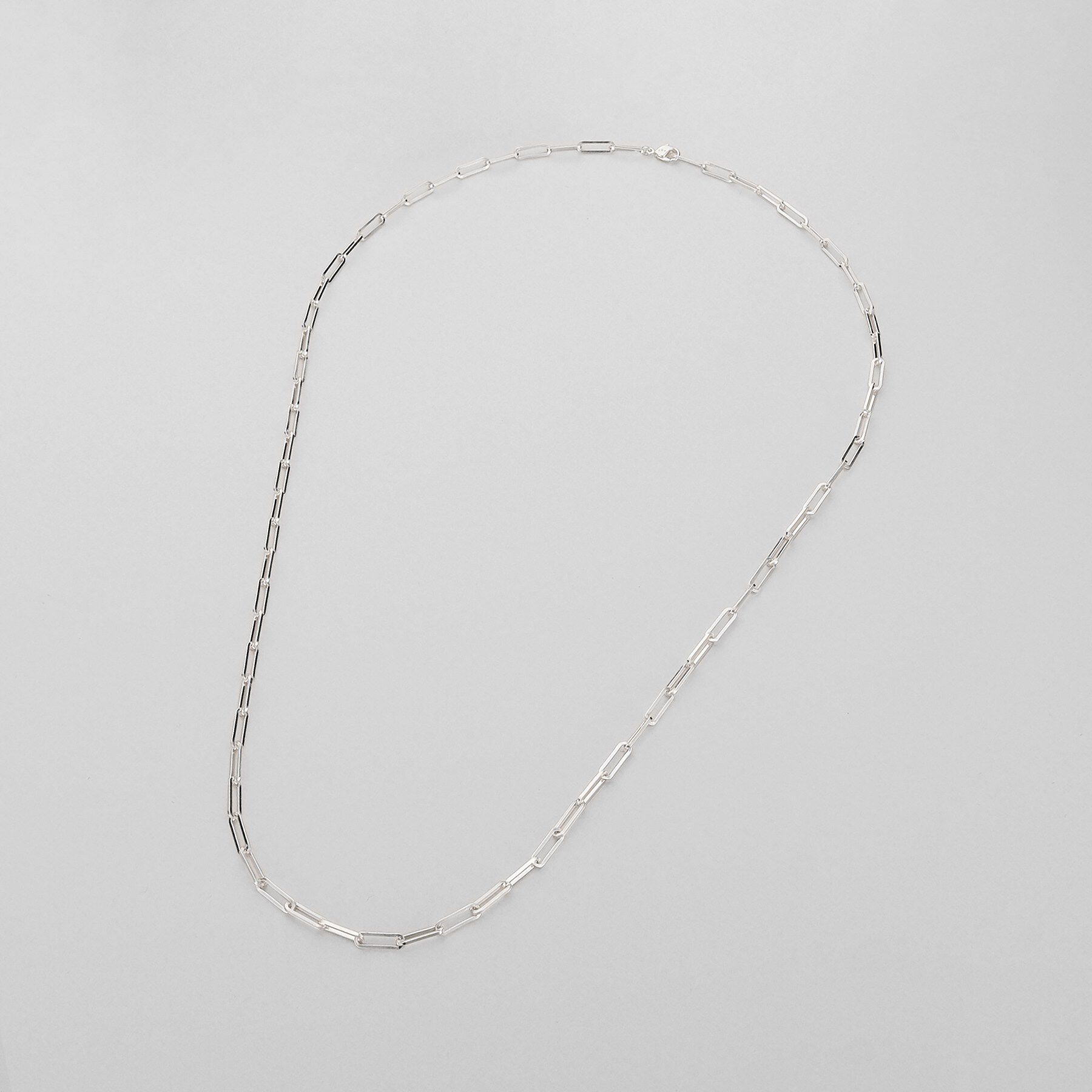 COCOSHNIK ONKITSCH「シルバー デザインチェーン フラットケーブル ラリエットネックレス」|ネックレス|