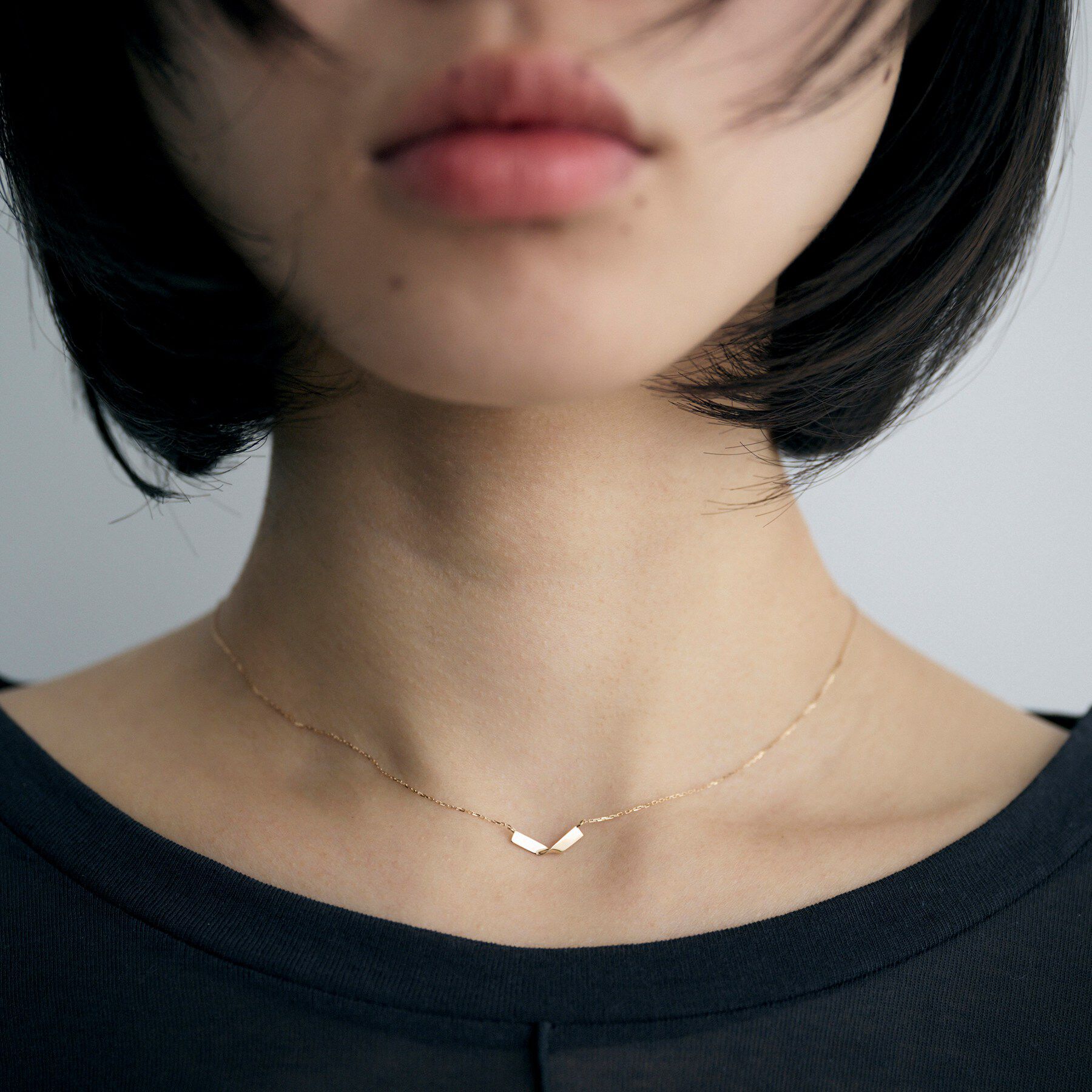 COCOSHNIK ONKITSCH「K10フォールドプレートネックレス」|ネックレス|