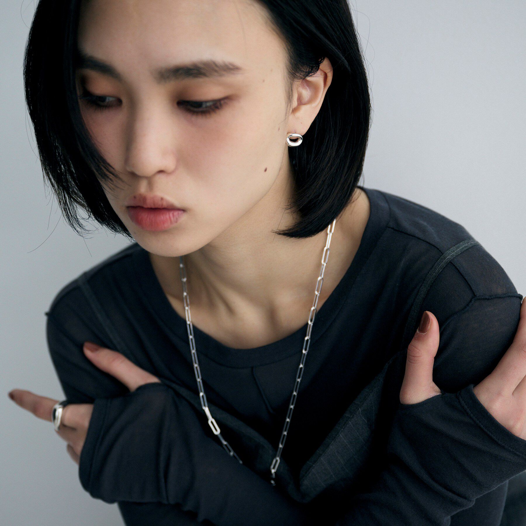 COCOSHNIK ONKITSCH「シルバー オープンニュアンスピアス」|ピアス|