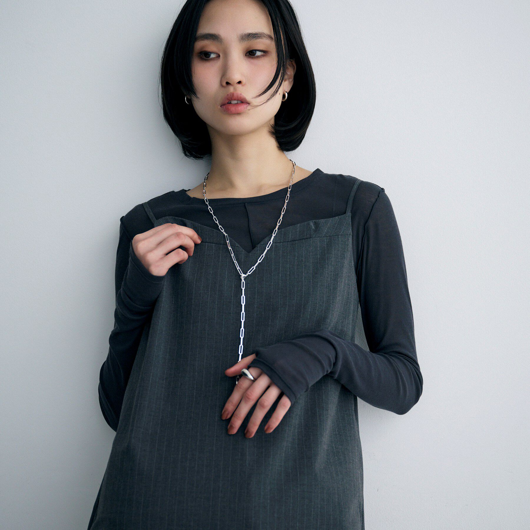 COCOSHNIK ONKITSCH「シルバー ニュアンスアークピアス」|ピアス|