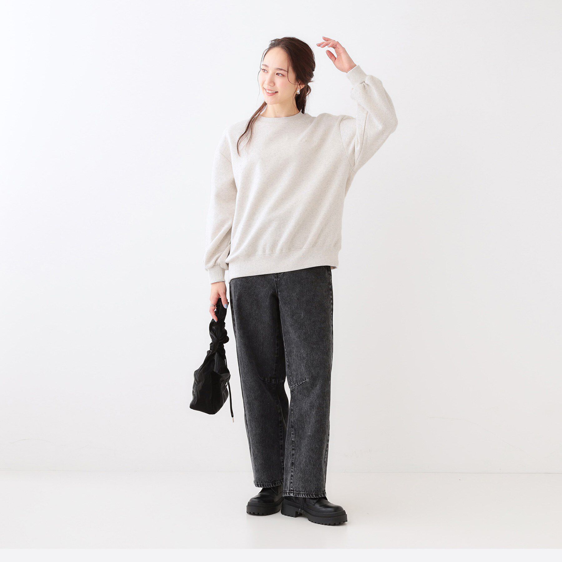 SHOO･LA･RUE「【洗える/S-LL】あったかライン入り裏起毛スウェット」|パーカー|