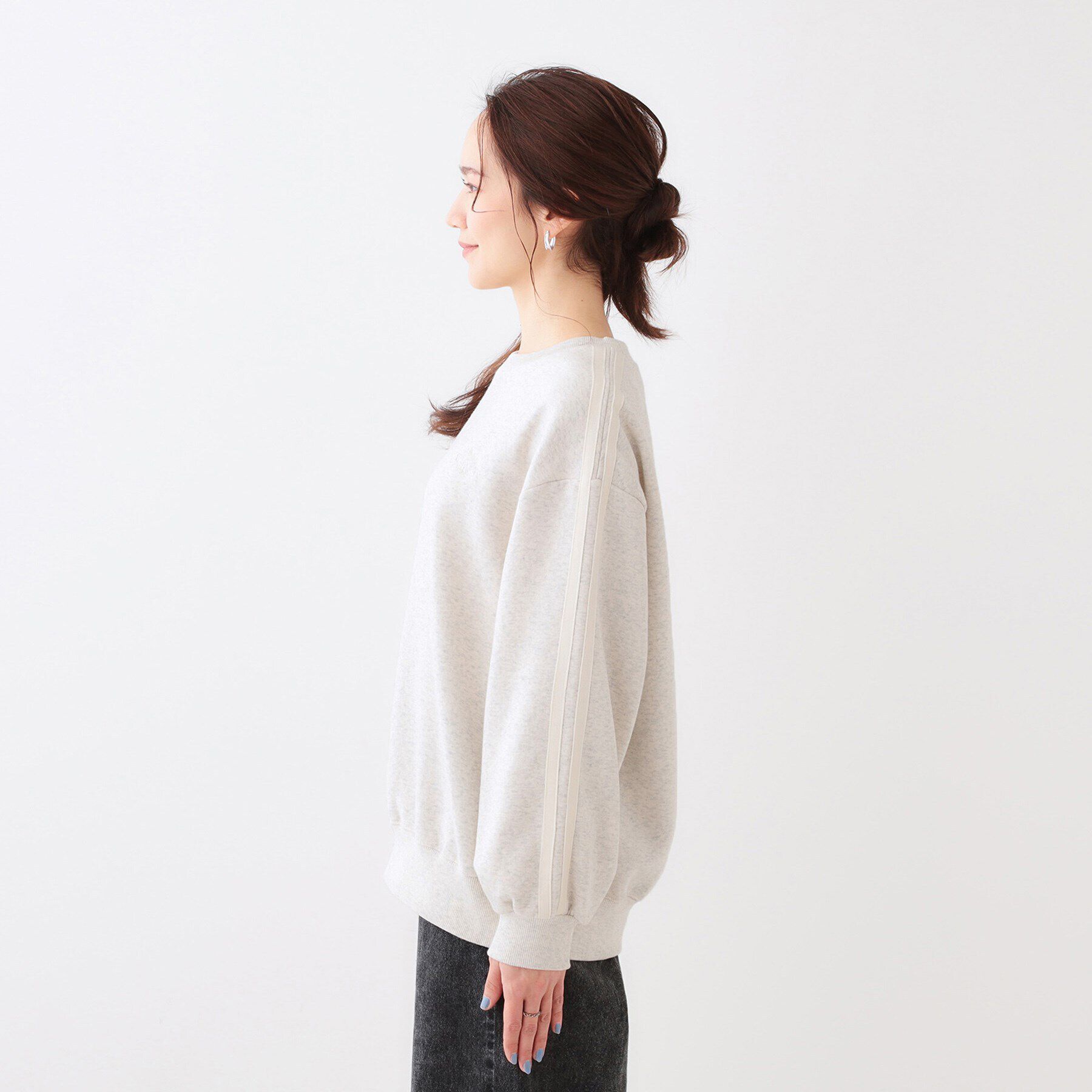 SHOO･LA･RUE「【洗える/S-LL】あったかライン入り裏起毛スウェット」|パーカー|