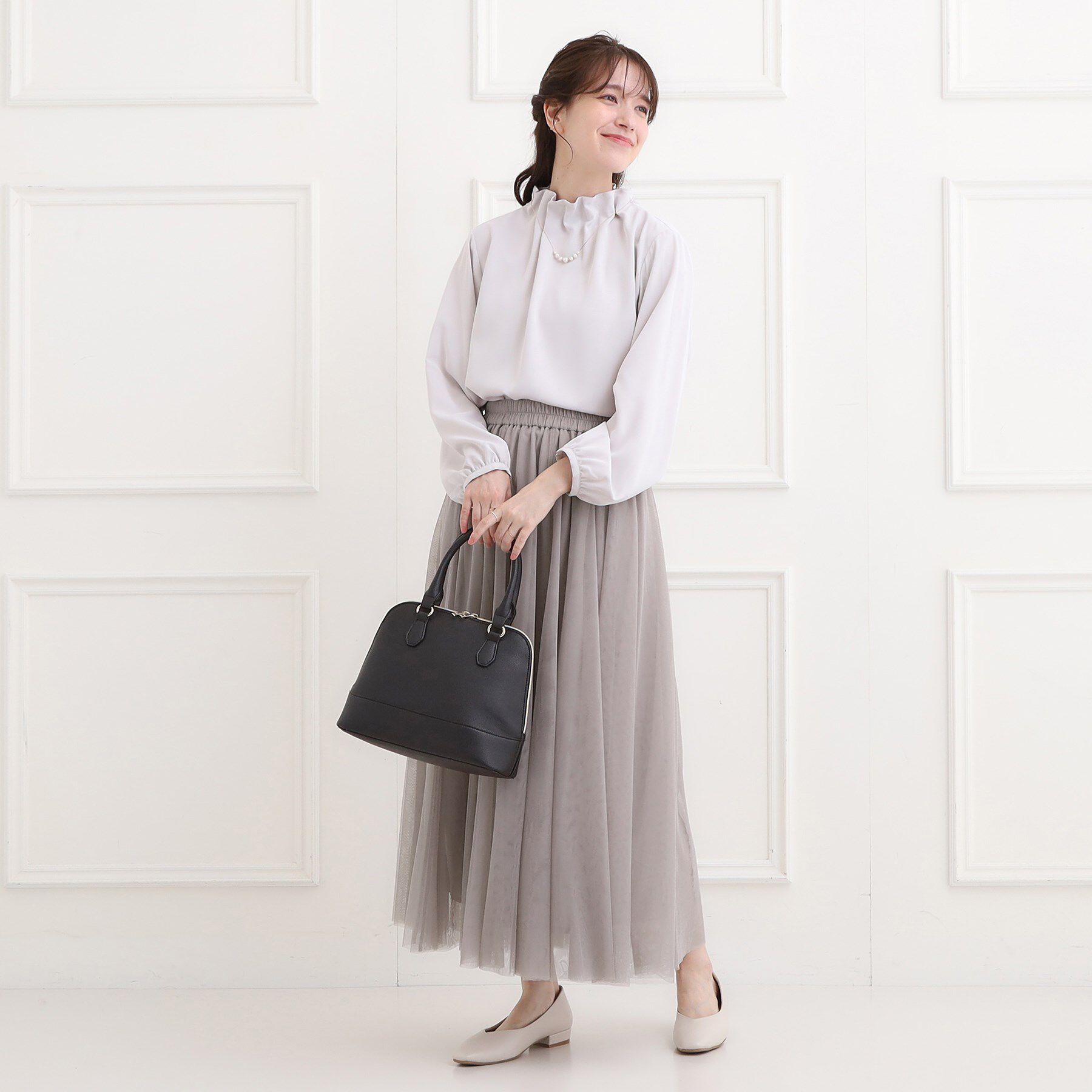 SHOO･LA･RUE「【洗濯機可】セレモニーからデイリーまで ふんわり軽やか チュールギャザースカート」|スカート|