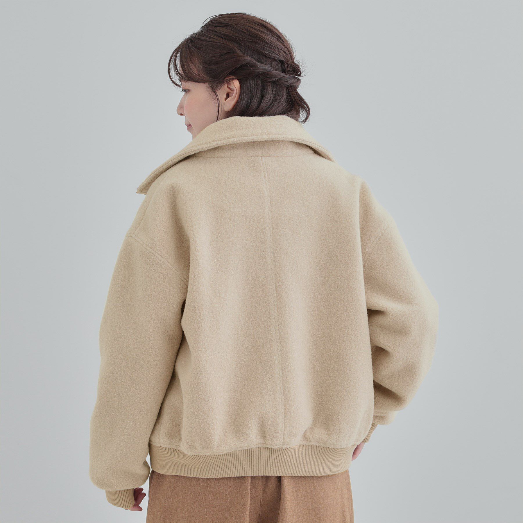 SHOO･LA･RUE「【S-LL】軽くてふんわりあたたかい スライバージャケット」|ブルゾン・スタジャン|