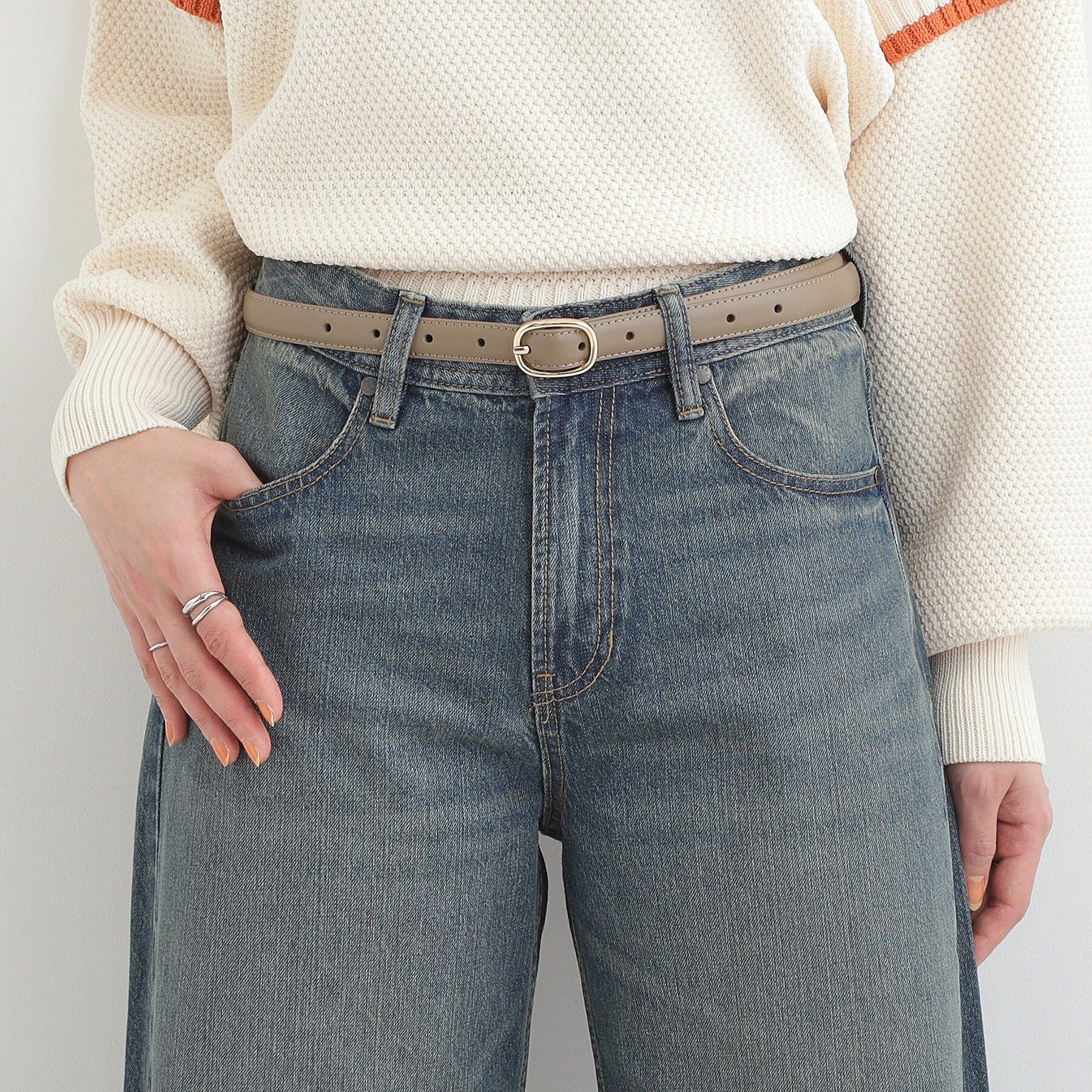 SHOO･LA･RUE「シンプル牛革ベルト（2cm巾）」|ベルト|