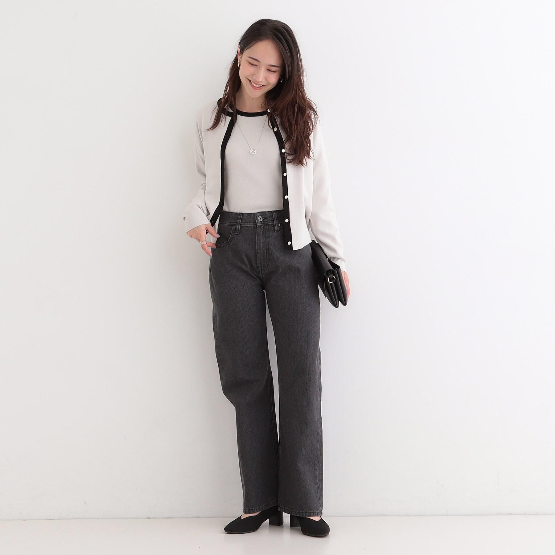 SHOO･LA･RUE「【洗濯機可/S-LL/アンサンブル可】すっきりと好印象 配色クルーネックニット」|ニット・セーター|