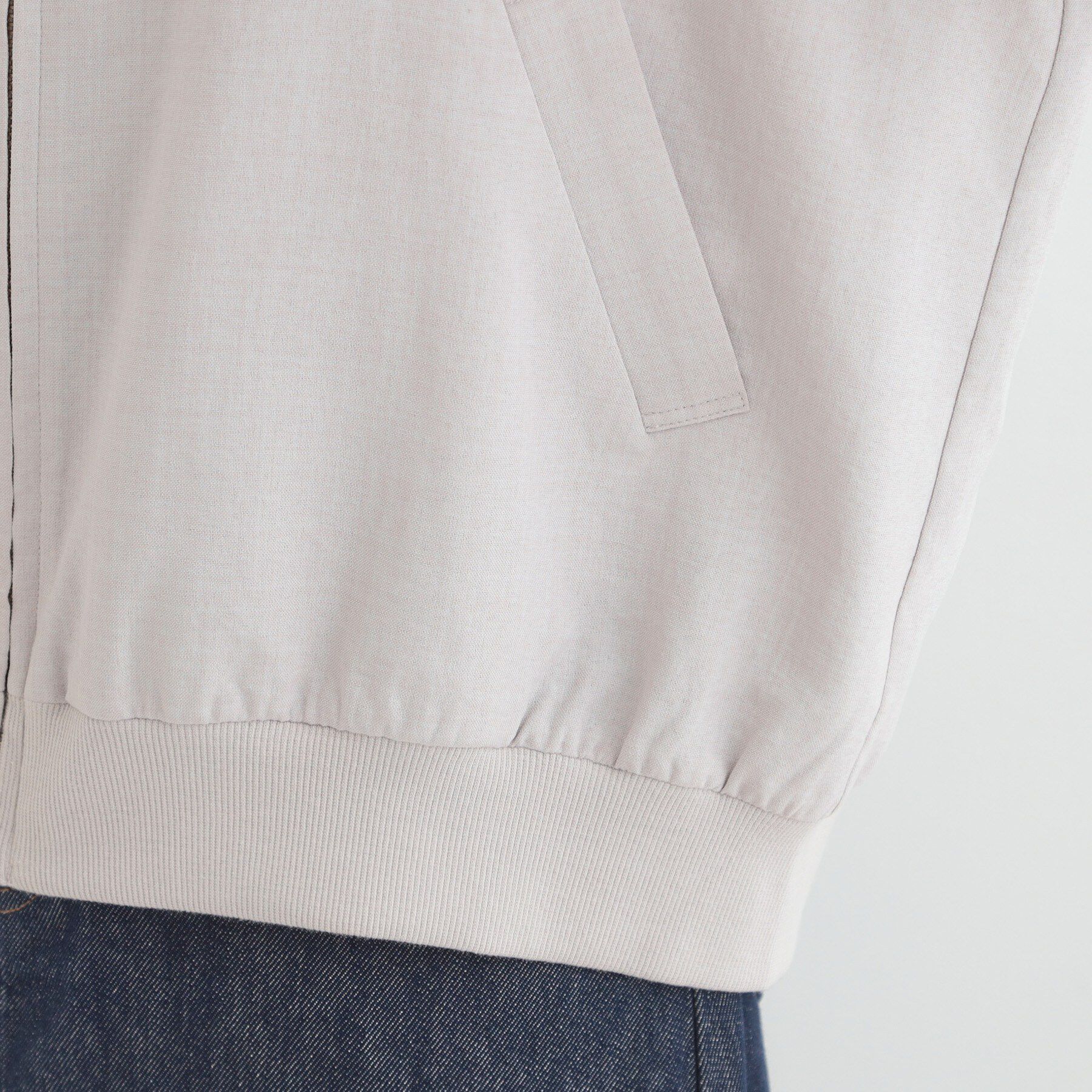 SHOO･LA･RUE「【洗濯機可/S-LL】さらっと快適　麻調ゆるリブブルゾン」|ブルゾン・スタジャン|