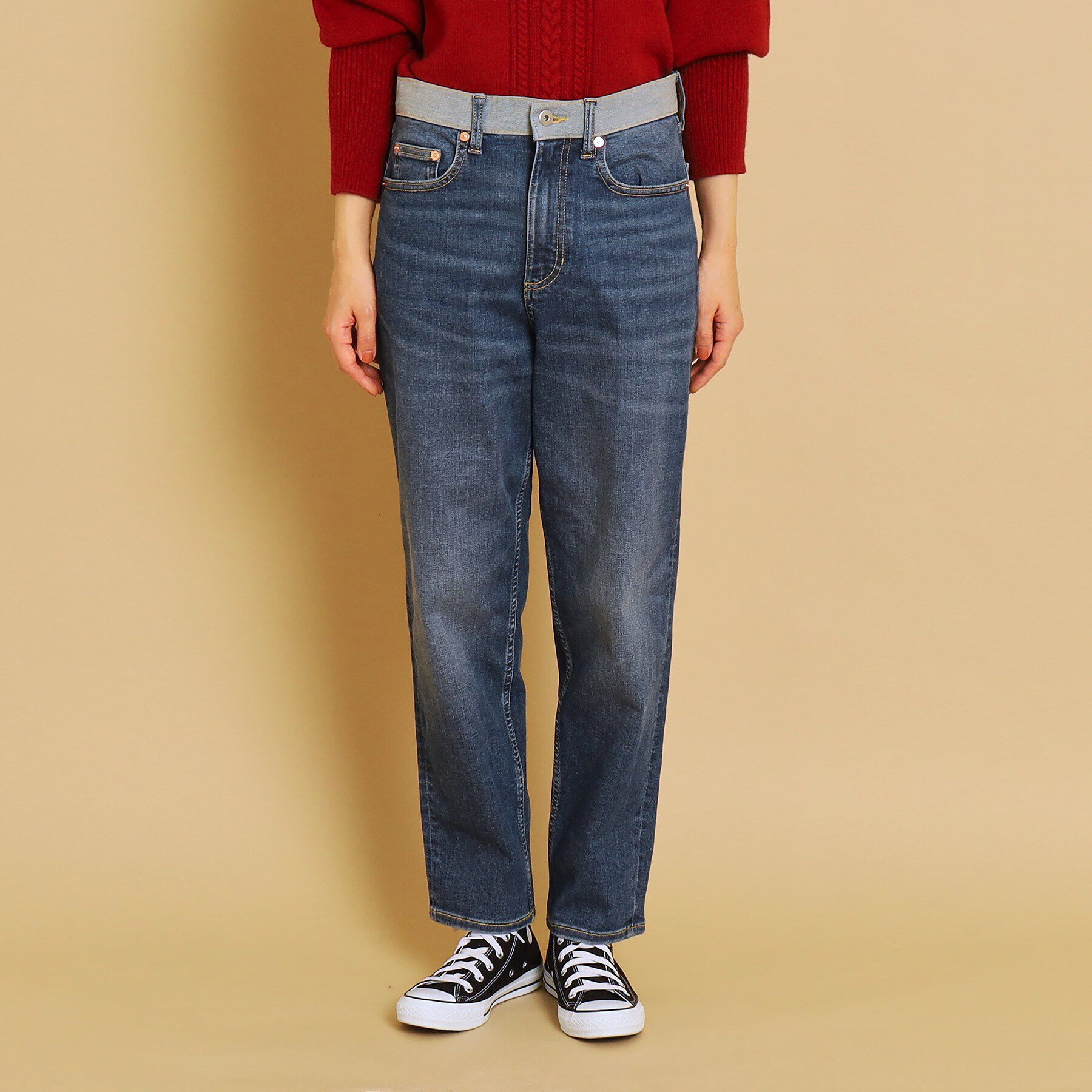 Dessin「【ユニセックス・洗える】テーパードストレッチデニム」|デニム|