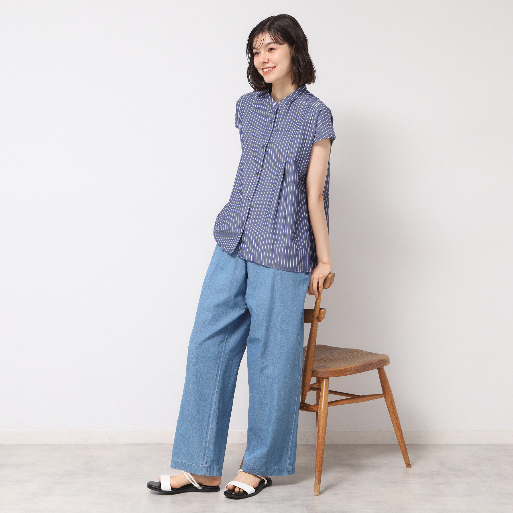 Dessin「【洗える】フレンチスリーブフレアーブラウス（XS～L）」|シャツ・ブラウス|