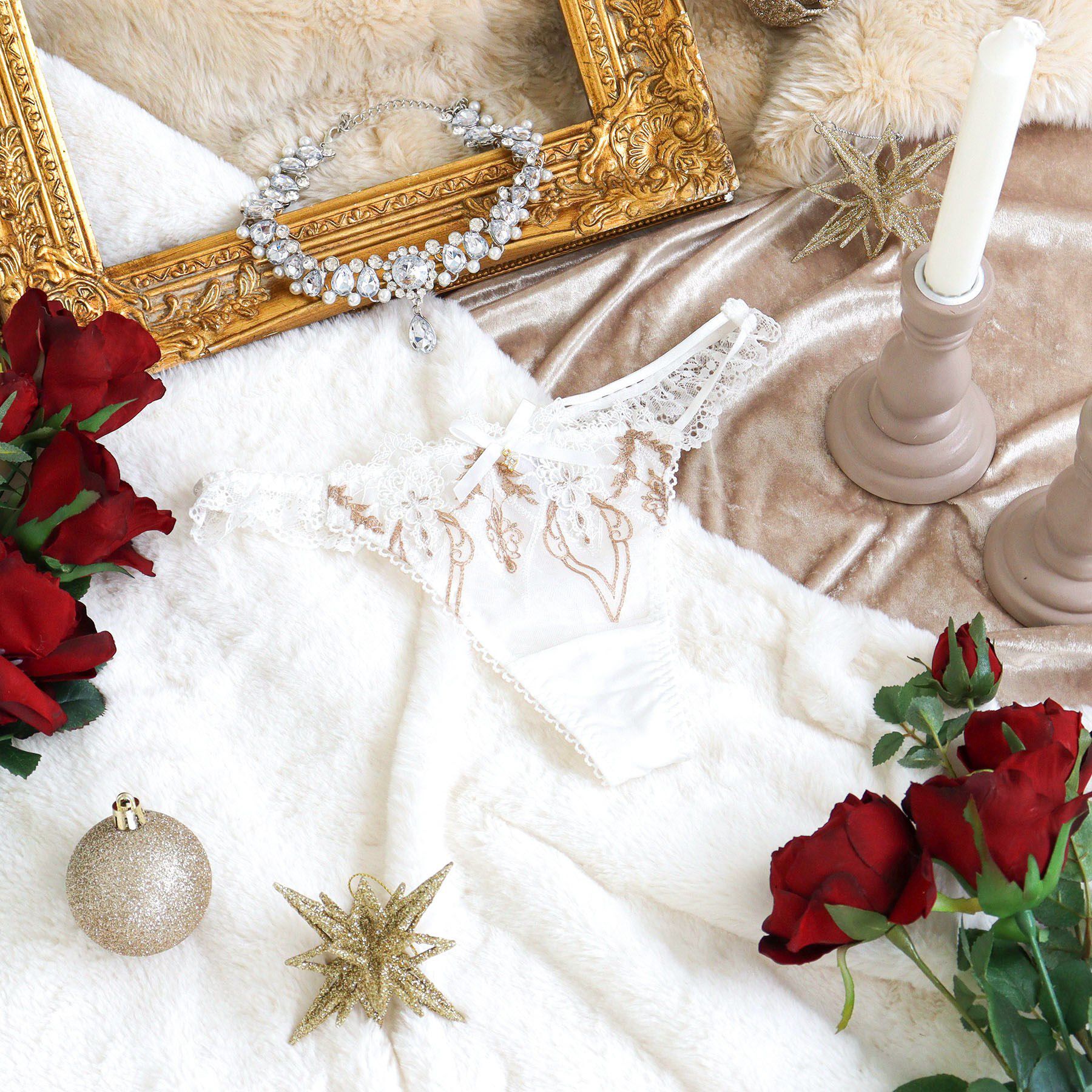 Risa Magli「【ジュエリー】 Tバック」|インナー|ホワイト(001)