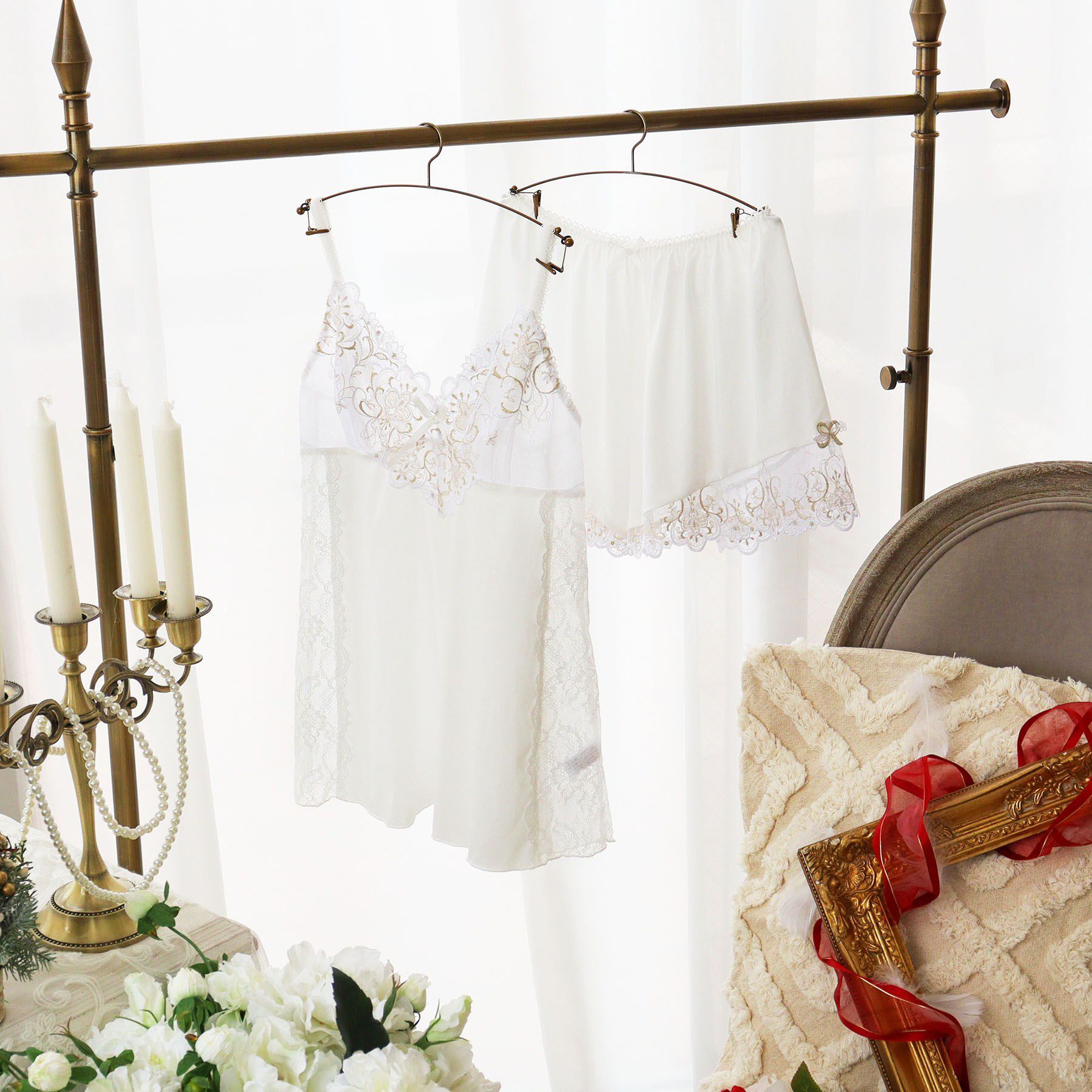 Risa Magli「【アリーナ】 キャミタップセット」|インナー|ホワイト(001)