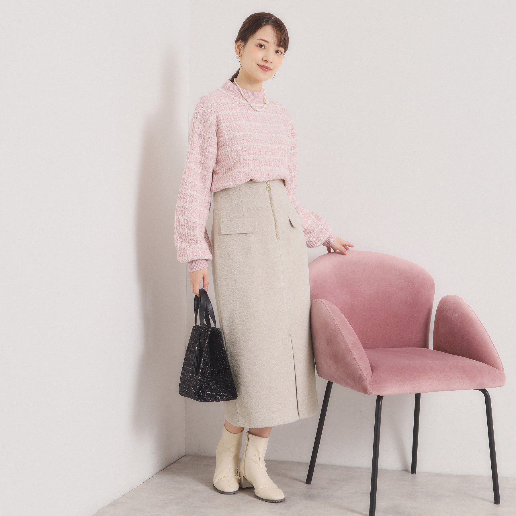 ITS&rsquo;DEMO「【ウエストゴム】シャギーモッサタイトスカート」|スカート|