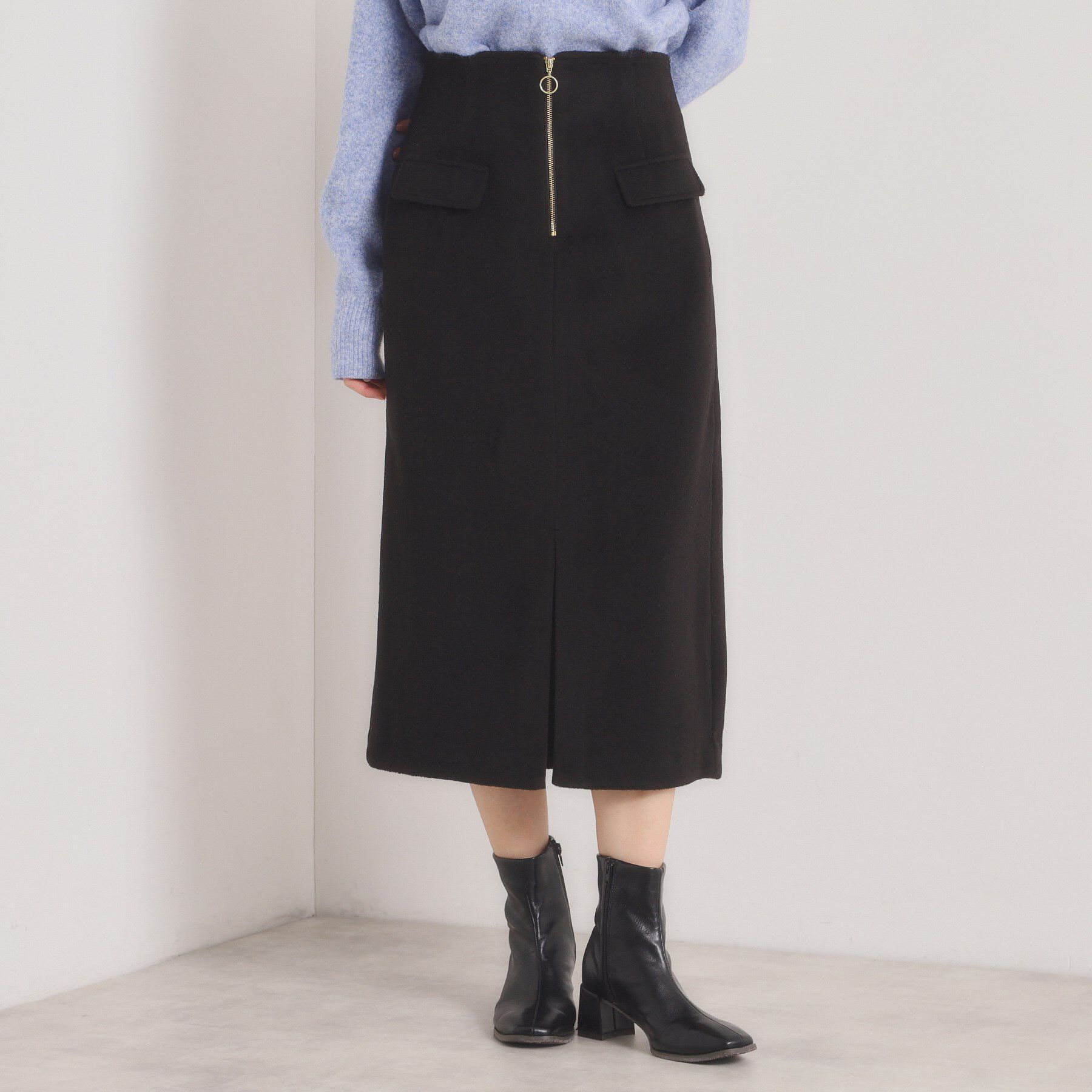 ITS&rsquo;DEMO「【ウエストゴム】シャギーモッサタイトスカート」|スカート|ブラック(019)