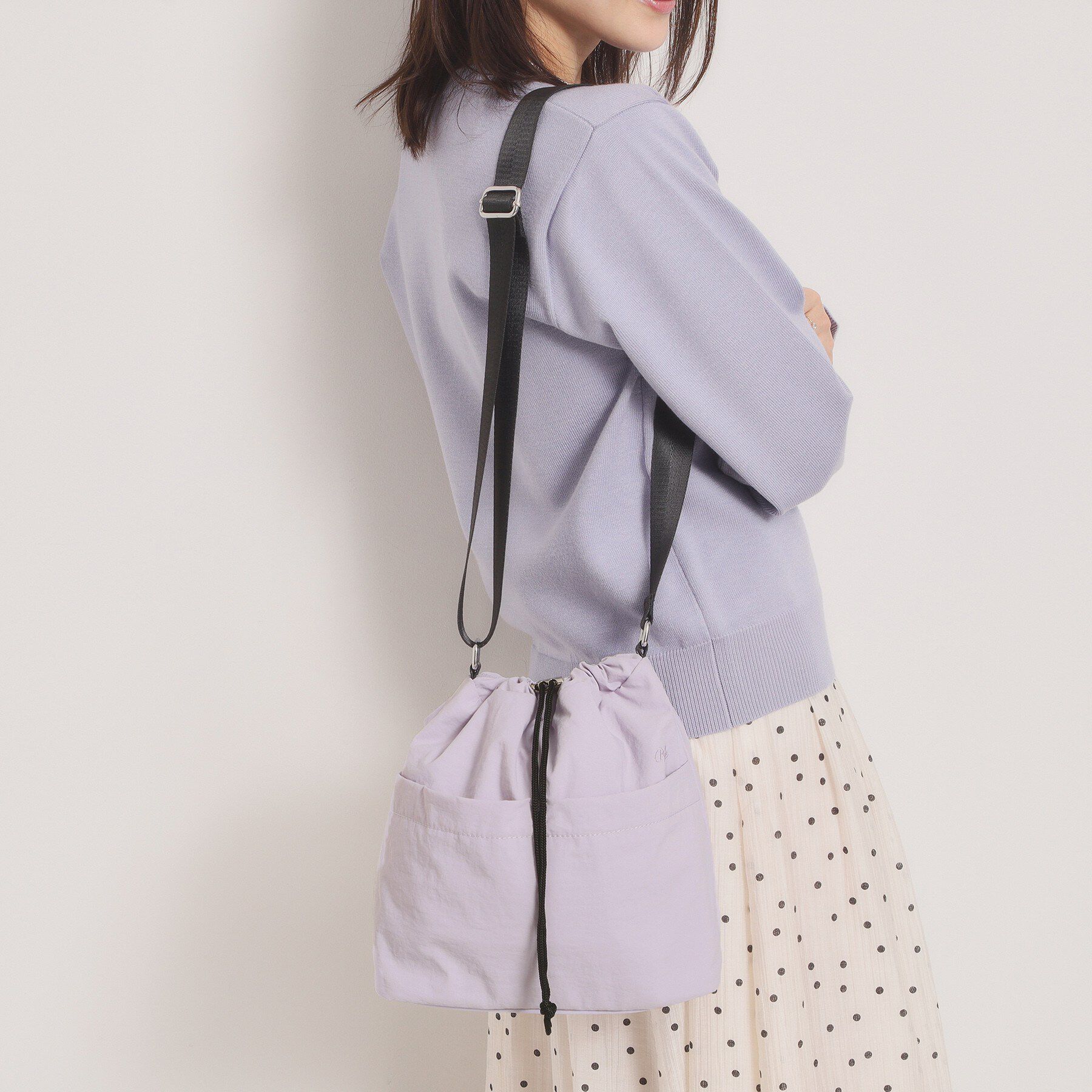 ITS&rsquo;DEMO「【5ポケット】刺繍ドロストショルダー」|ショルダー・メッセンジャー|サックスブルー(09