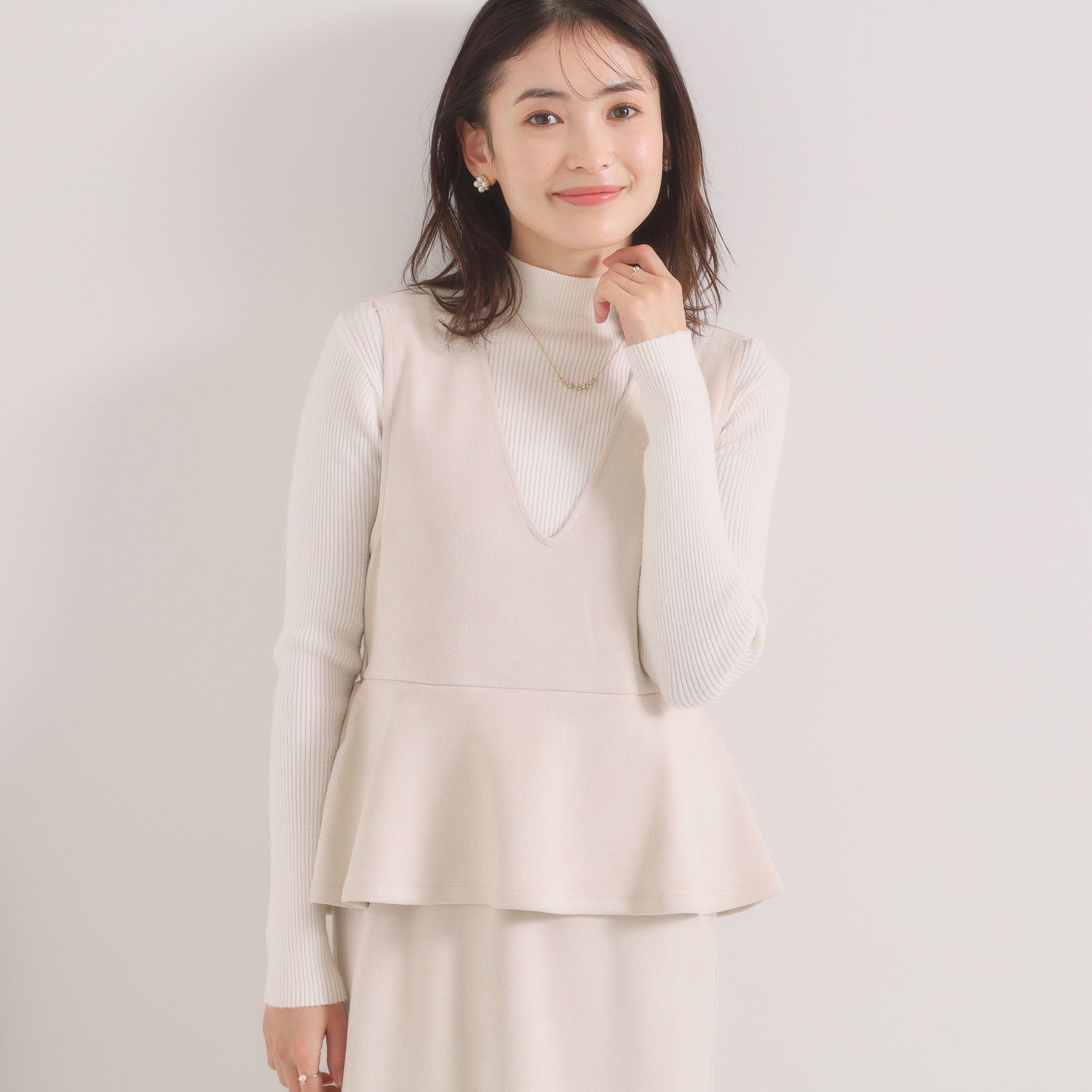 ITS&rsquo;DEMO「【手洗い可／ウエストゴム】カットスエードジャンスカ」|ワンピース|