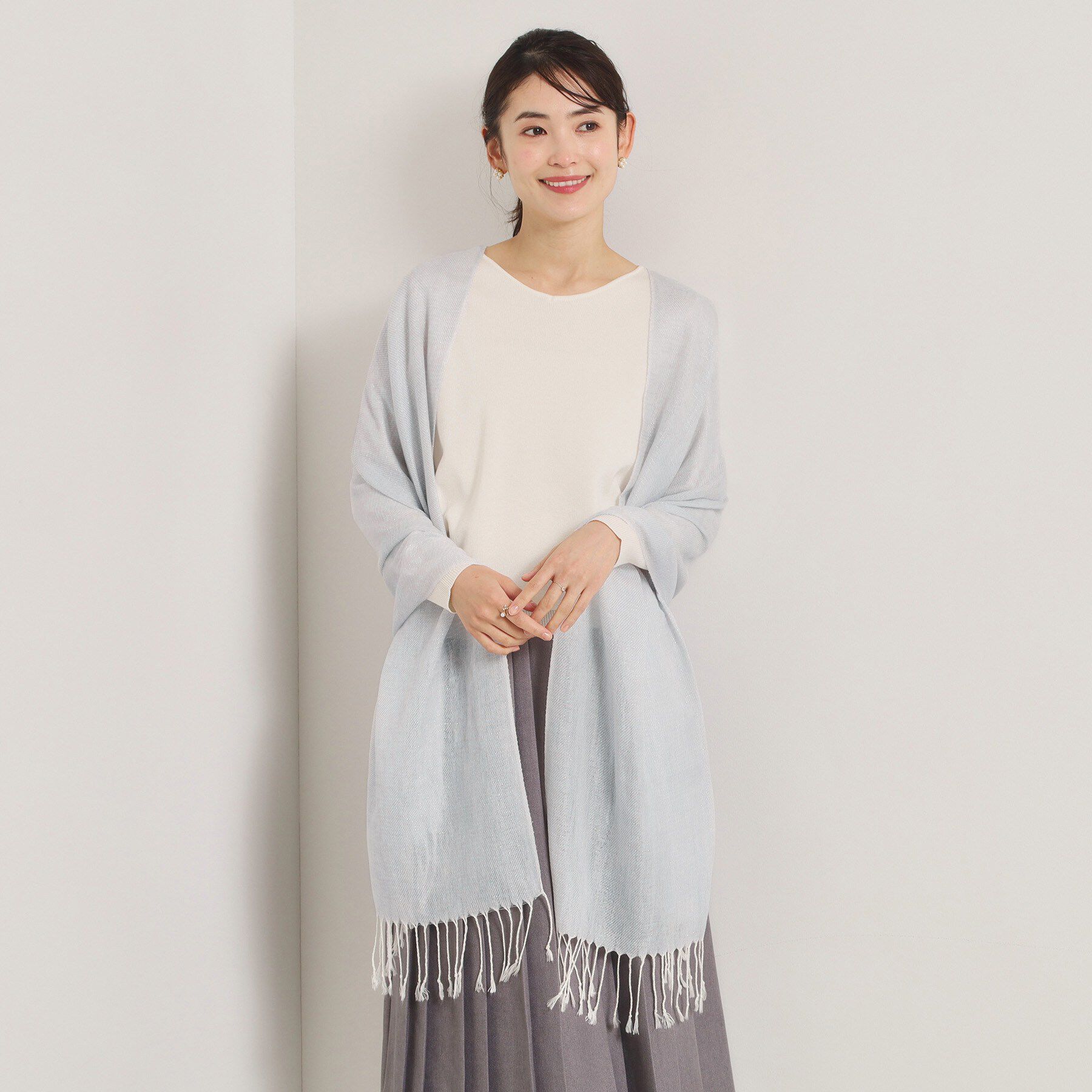 ITS&rsquo;DEMO「【手洗い可】ラメ混ストール」|ストール|