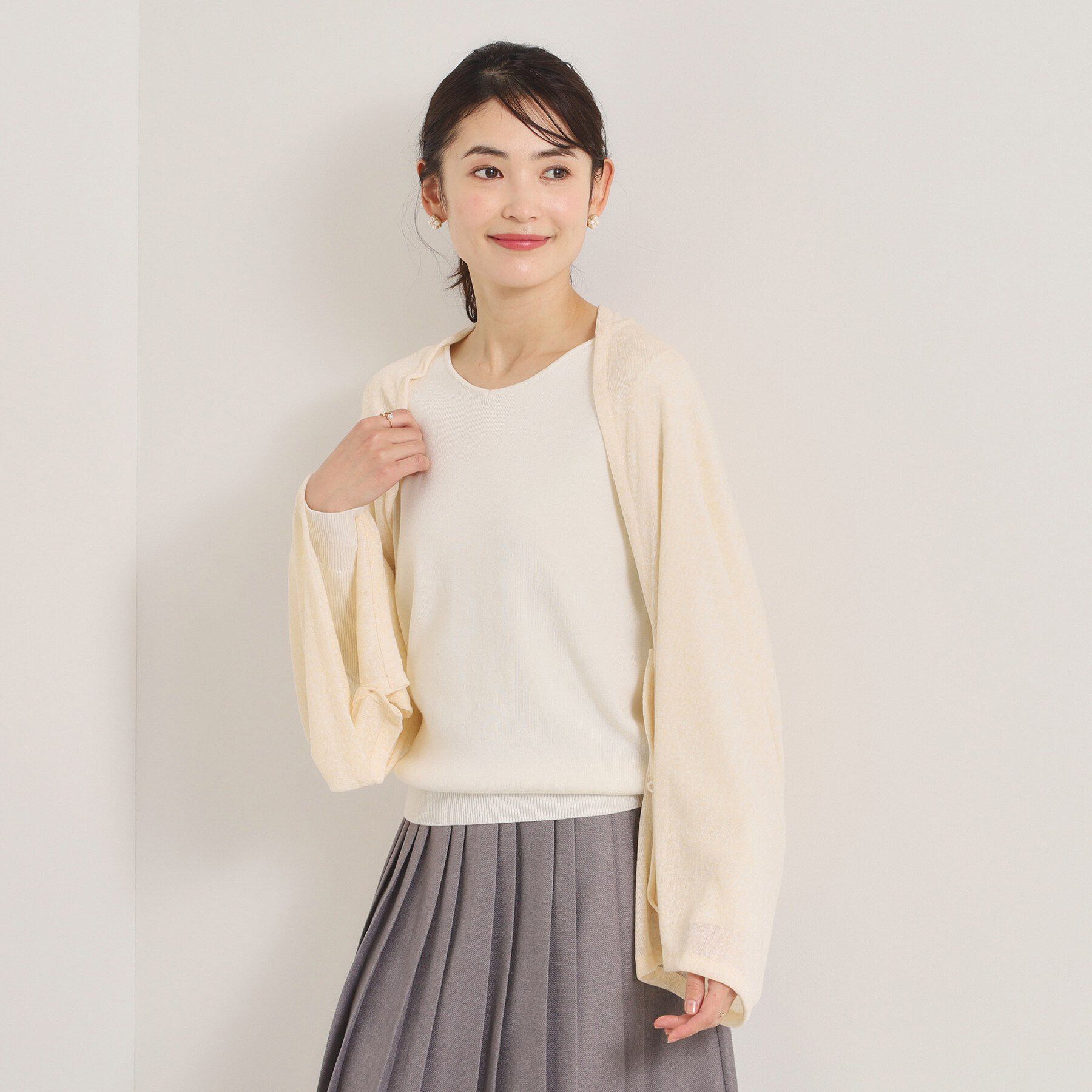 ITS&rsquo;DEMO「【手洗い可】メランジニット3WAYストール」|ストール|