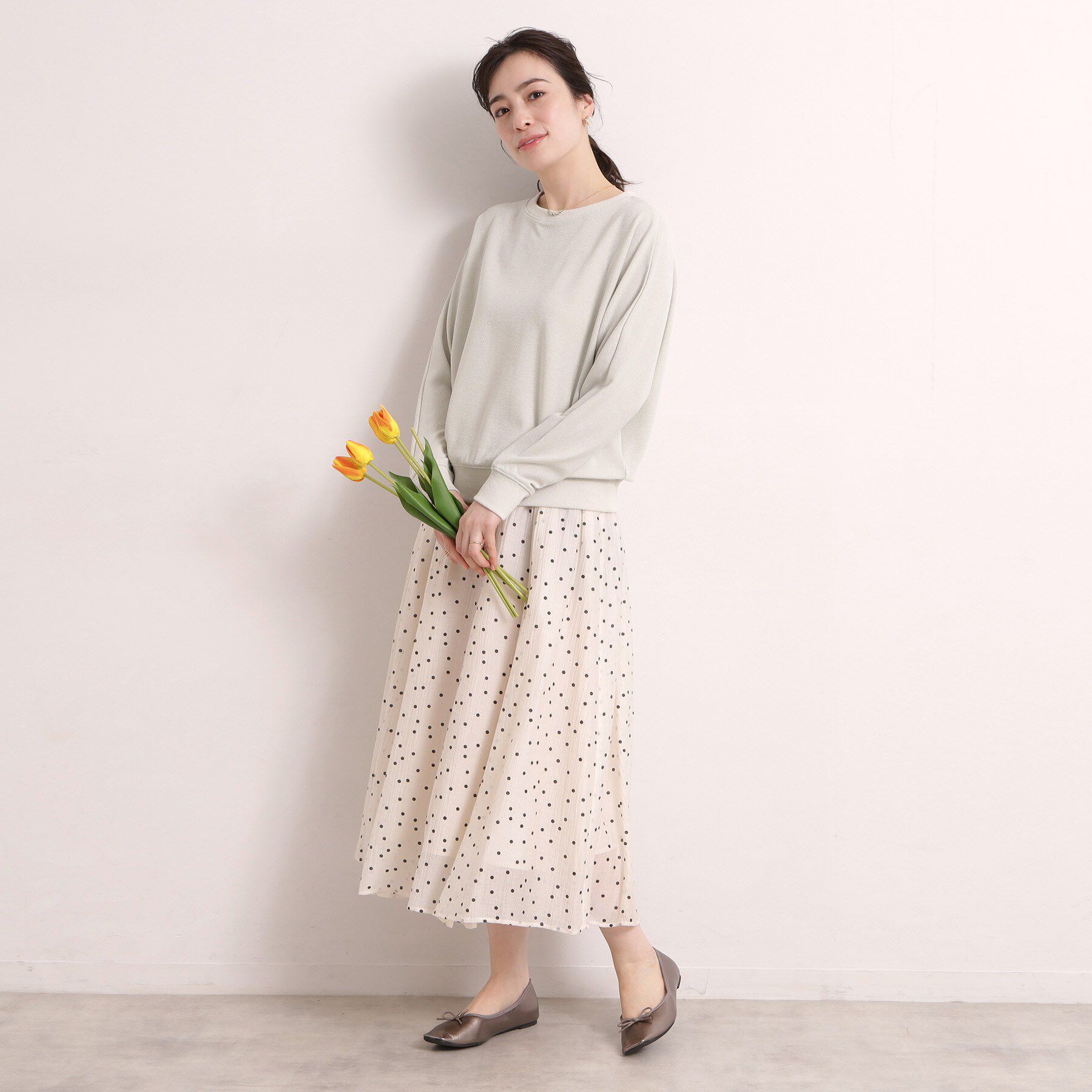 ITS&rsquo;DEMO「【手洗い可】ラメポンチドルマンプルオーバー」|Tシャツ・カットソー|