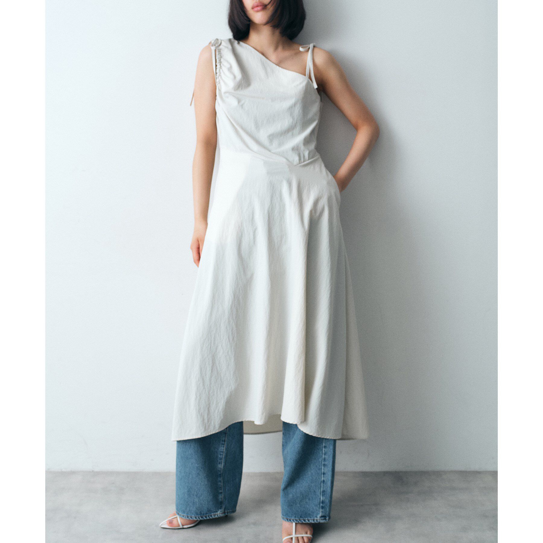 CODE A「asymmetry ribbon one－piece」|ワンピース|