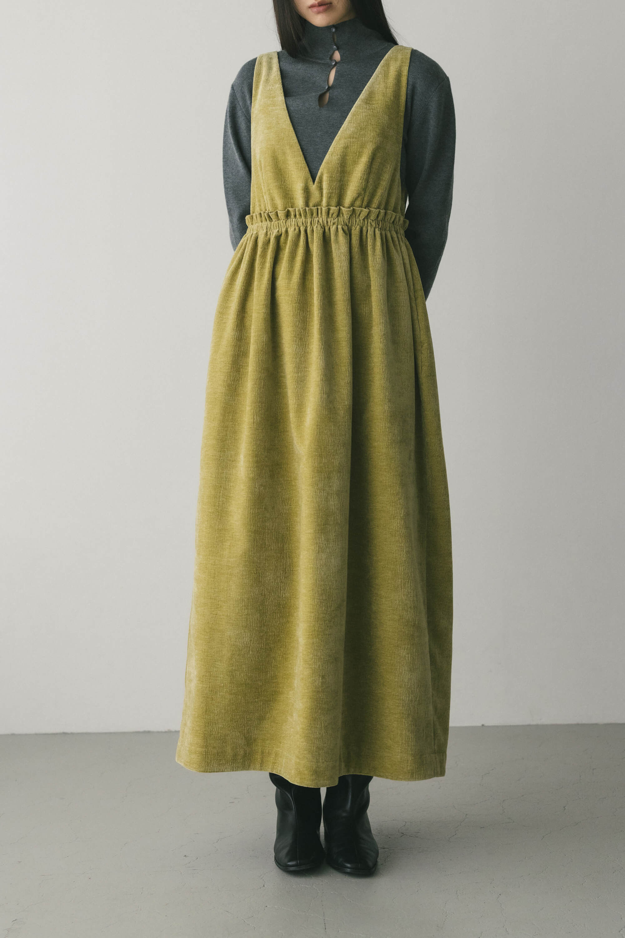 STYLEMIXER「2WAYベロアジャンパースカート」|ワンピース|