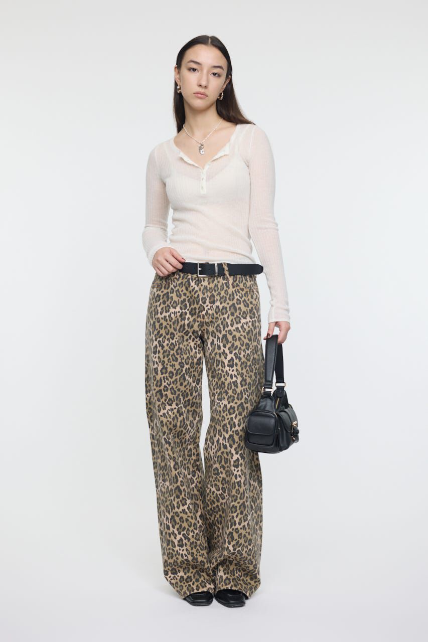 MOUSSY「LEO PRNTED WIDE ストレート」|デニム|