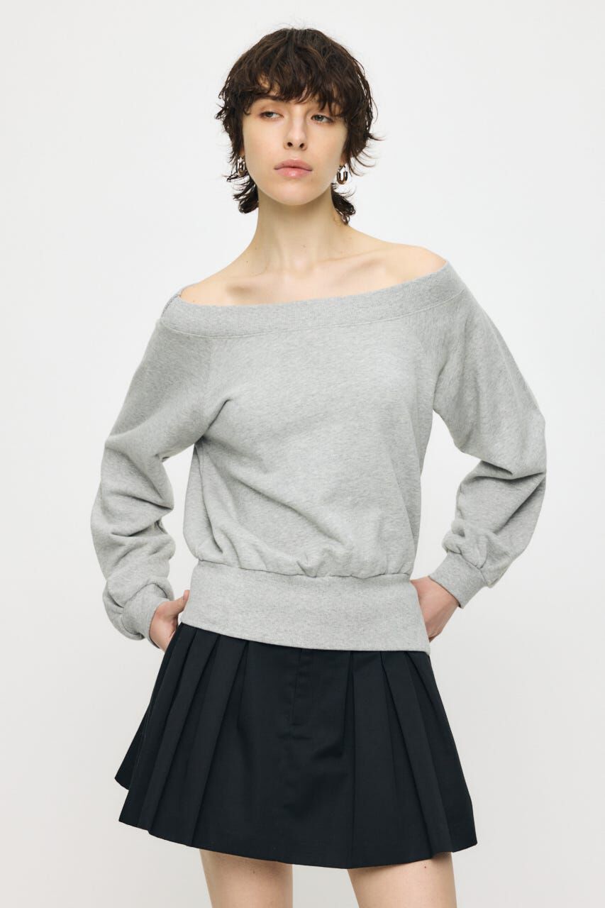MOUSSY「SIDE SLIT OFF SHOULDER スウェット」|パーカー|T.GRY