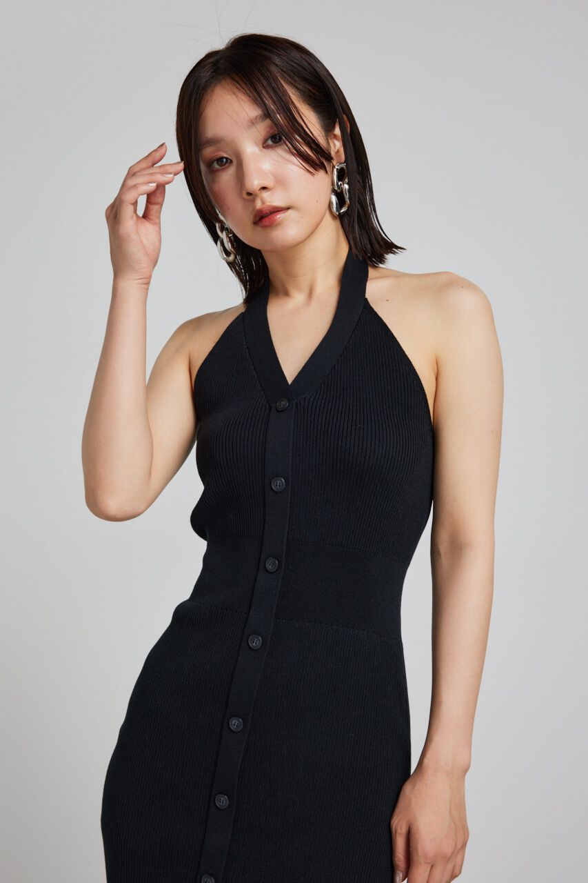 rienda「ホルターネックタイトミニニットワンピース」|ワンピース|