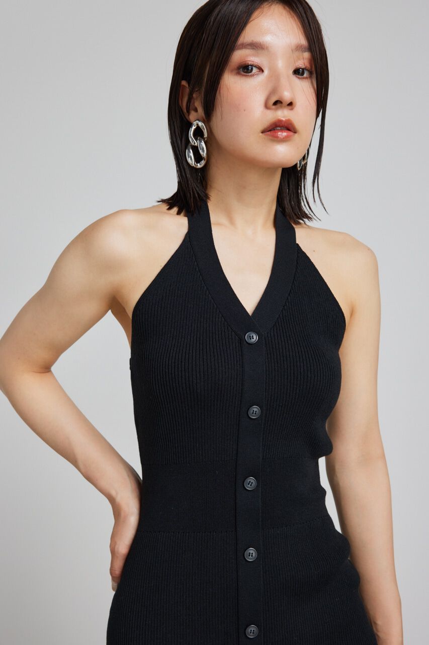 rienda「ホルターネックタイトミニニットワンピース」|ワンピース|