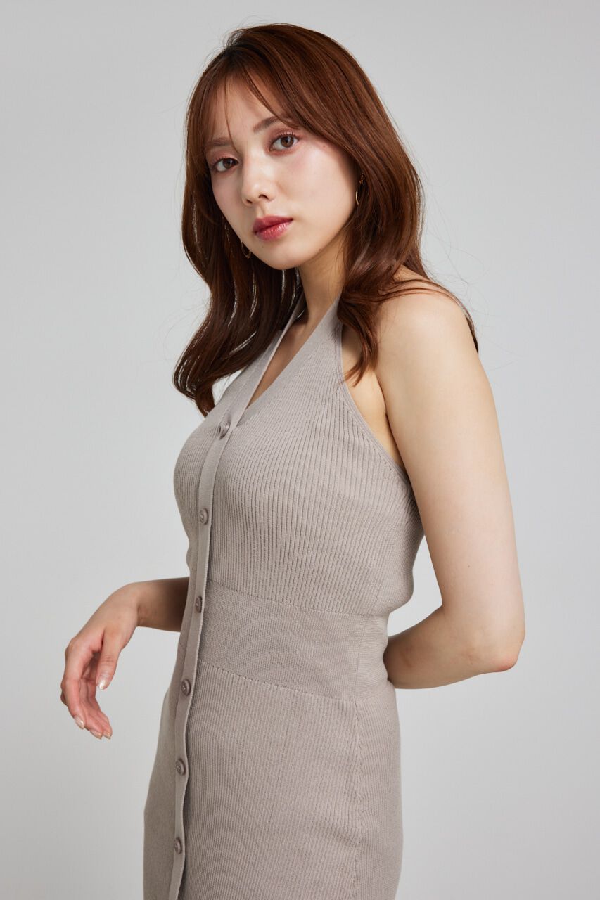 rienda「ホルターネックタイトミニニットワンピース」|ワンピース|