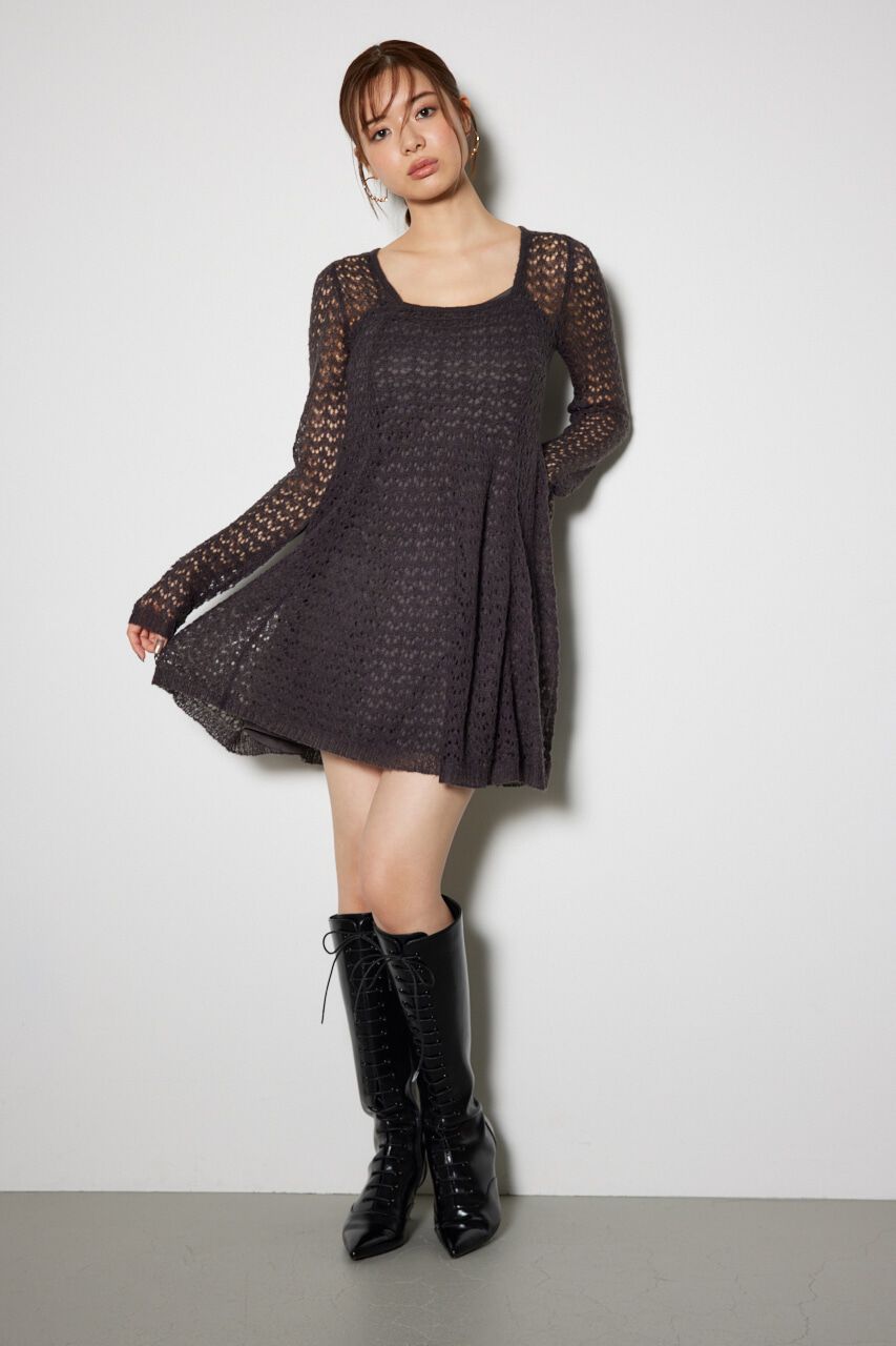 rienda「ソフティーニットフレアミニワンピース」|ワンピース|