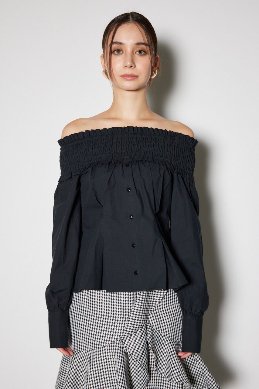 rienda「シャーリングオフショルトップス」|シャツ・ブラウス|