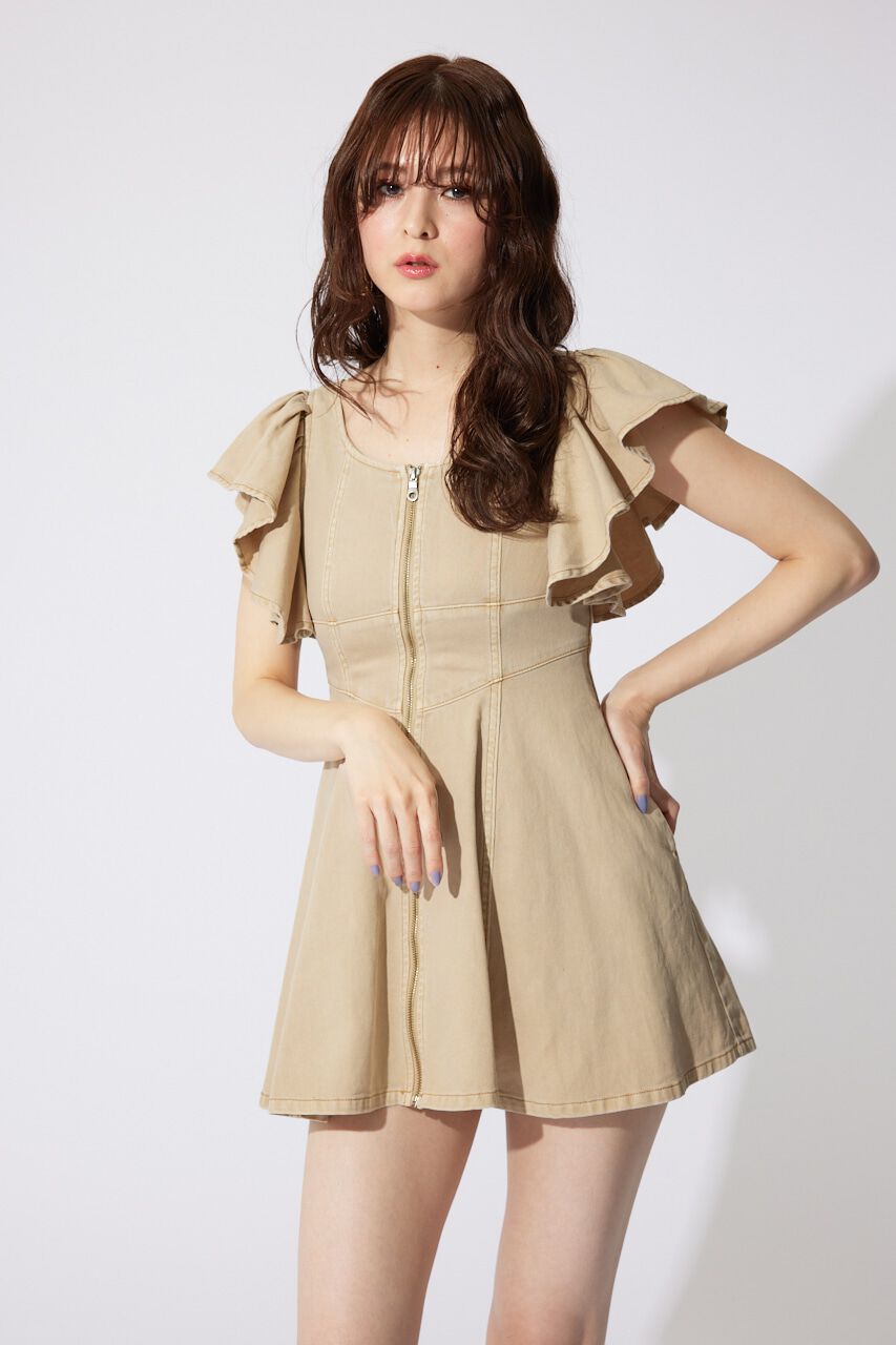 rienda「フリルスリーブミニワンピース」|ワンピース|