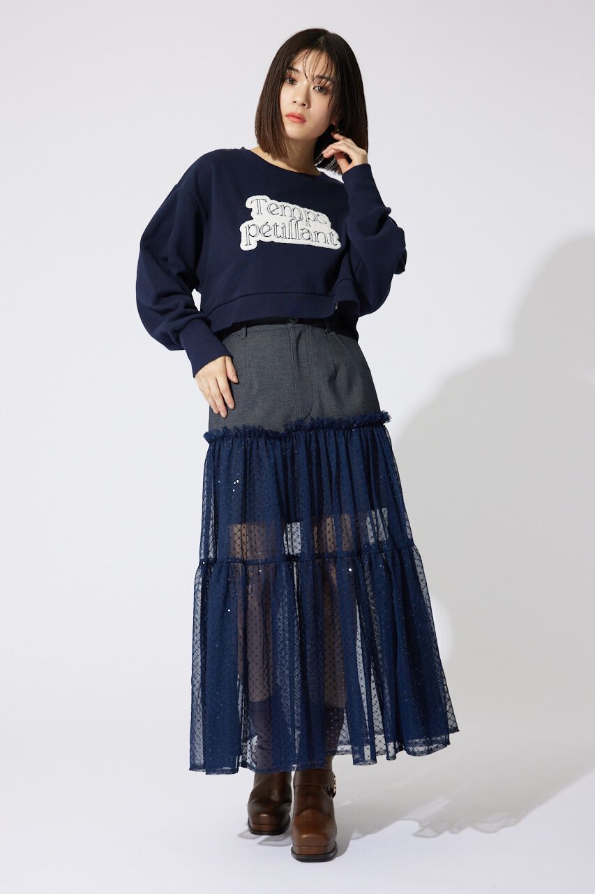 rienda「サガラ刺繍スウェットトップス」|Tシャツ・カットソー|