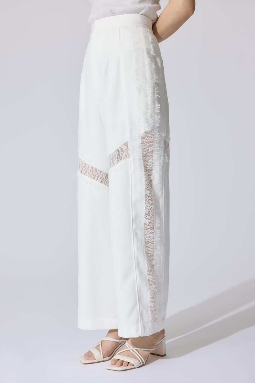 rienda「レースコンビジャストウエストストレートパンツ」|その他|