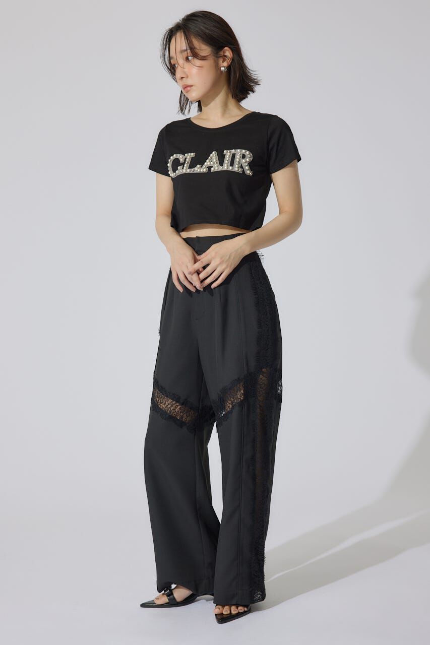 rienda「レースコンビジャストウエストストレートパンツ」|その他|