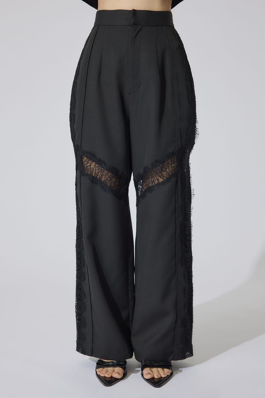 rienda「レースコンビジャストウエストストレートパンツ」|その他|