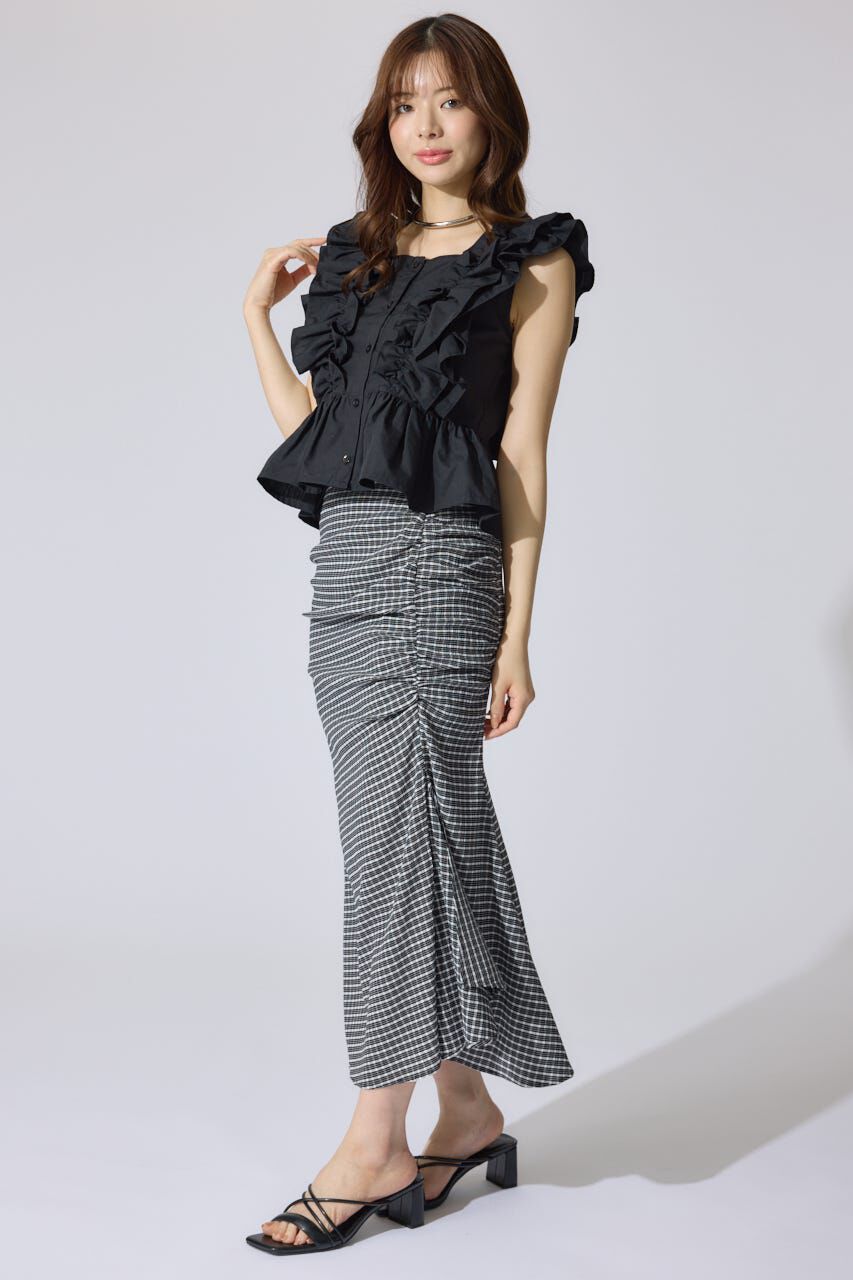 rienda「ダブルフリルブラウス」|シャツ・ブラウス|