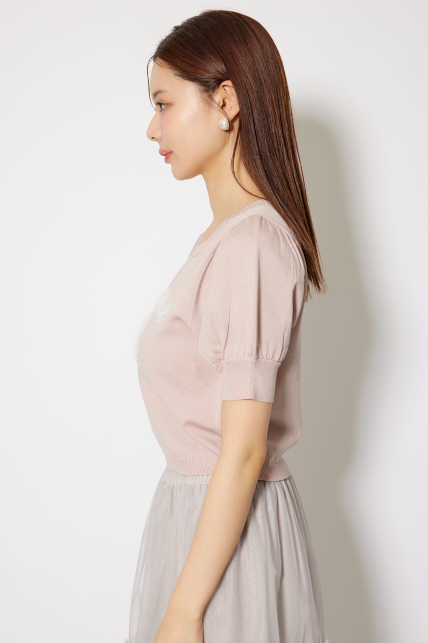 rienda「ジャガードロゴニットトップス」|ニット・セーター|