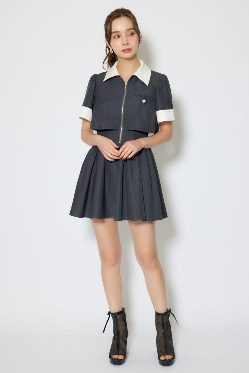 rienda「バストディティールフレアミニワンピース」|ワンピース|