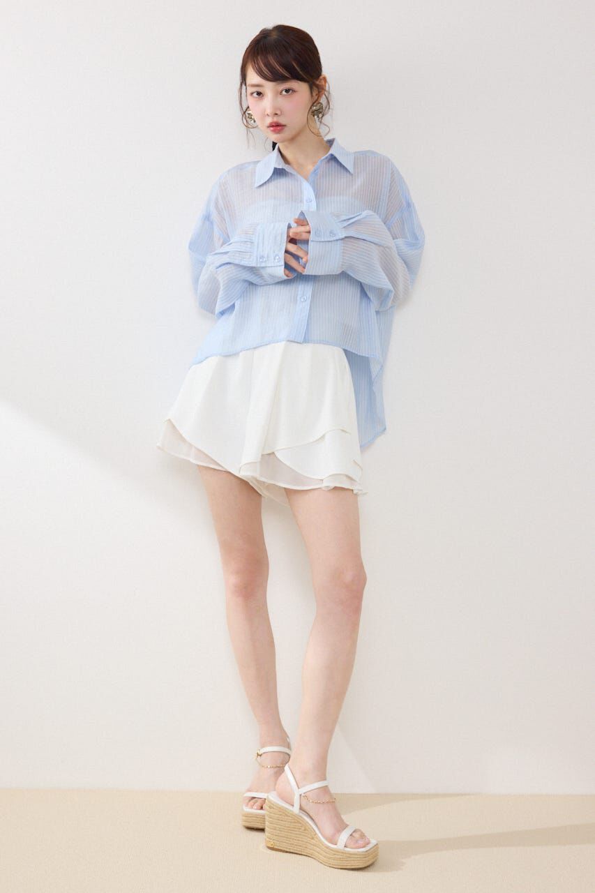 rienda「アシンメトリーストライプシャツ」|シャツ・ブラウス|