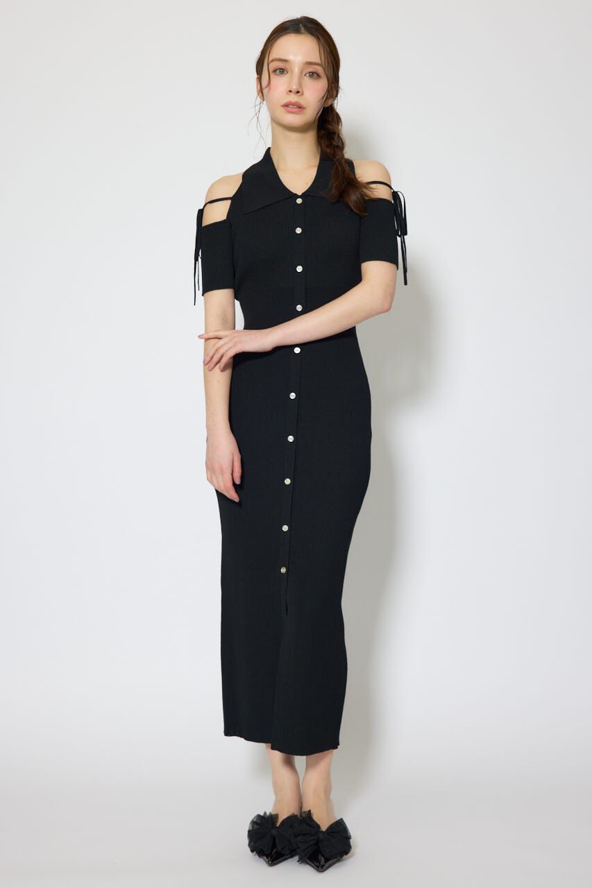 rienda「リボン付きアメスリニットワンピース」|ワンピース|