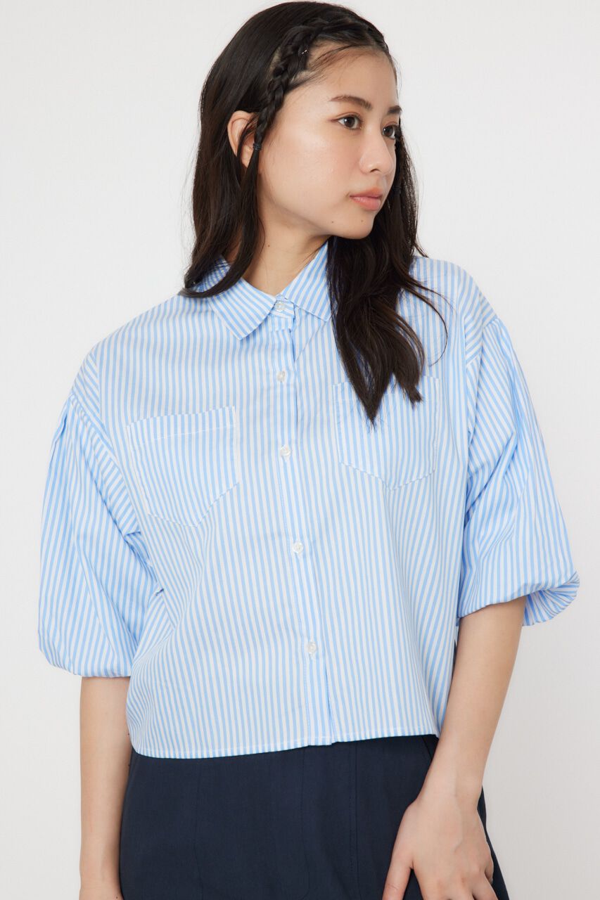 RODEO CROWNS「バルーンスリーブショートシャツ」|シャツ・ブラウス|柄BLU5