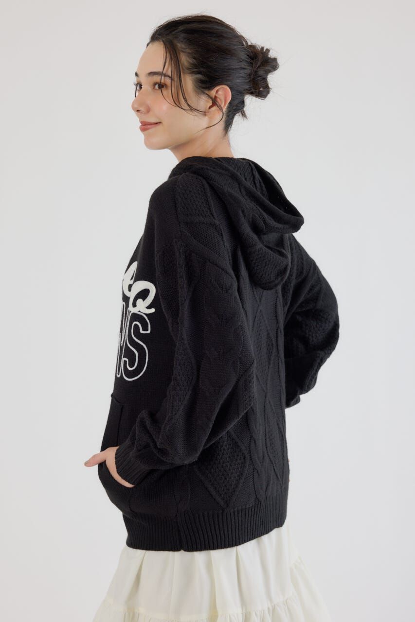 RODEO CROWNS「ロゴケーブルニットジップフーディー」|パーカー|