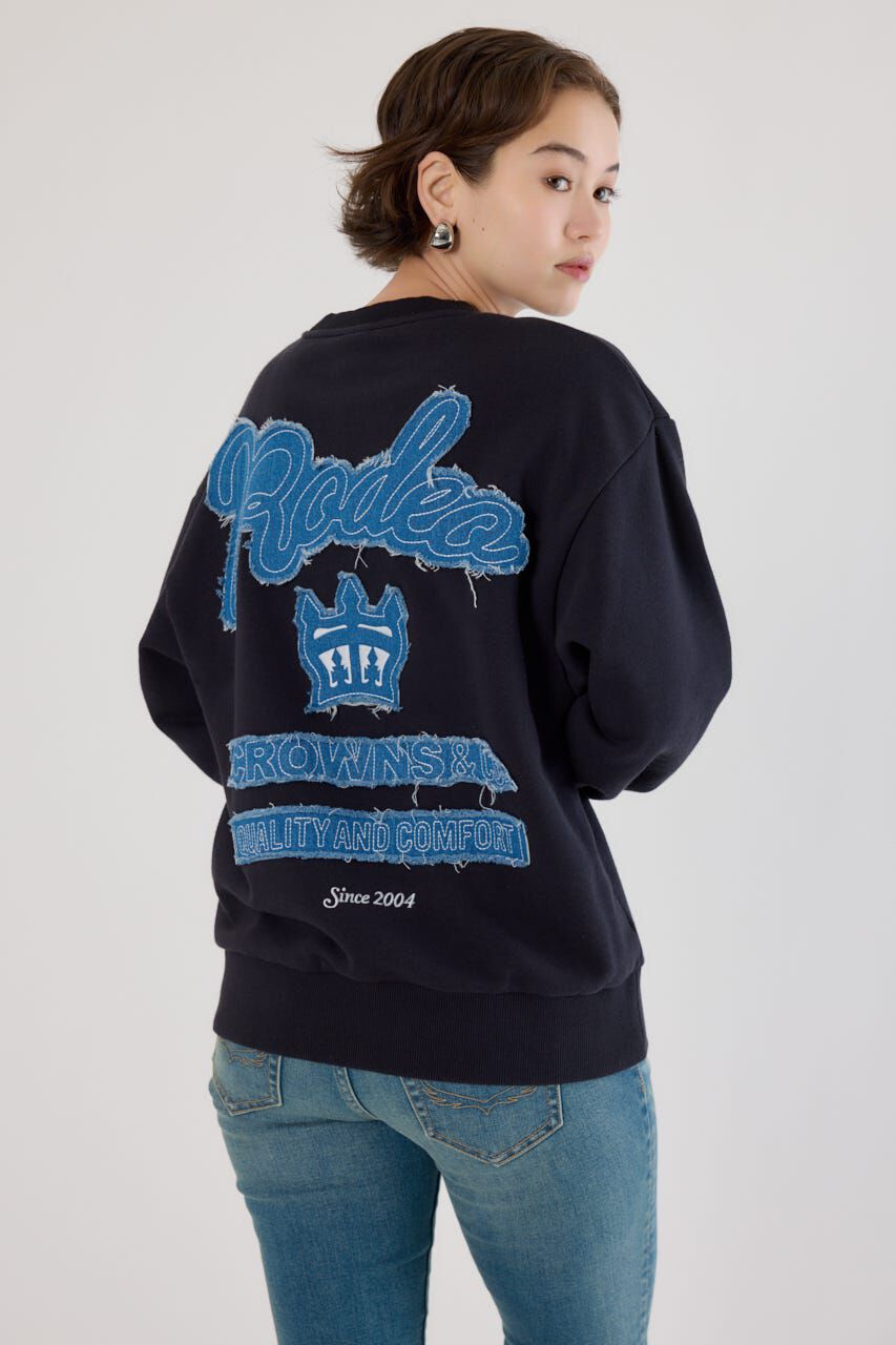 RODEO CROWNS「ロゴデニムパッチスウェットトップス」|パーカー|