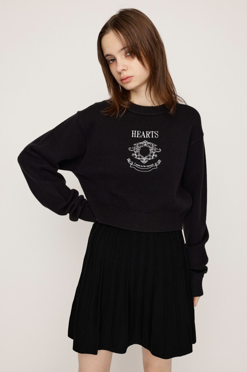 SLY「MOTIF LOGO KNIT トップス」|ニット・セーター|BLK