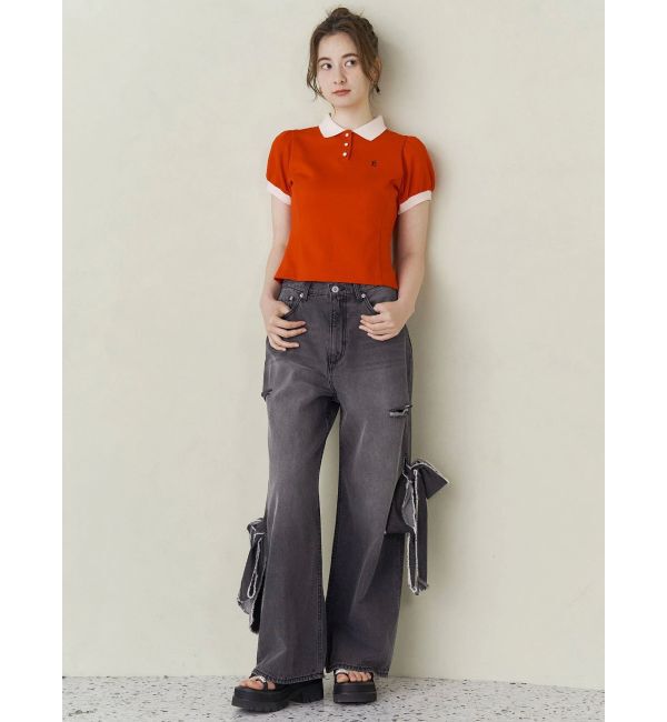 CALNAMUR「2WAY RIBBON DETAILS DENIM/2WAY リボンディティールデニム」|デニム|