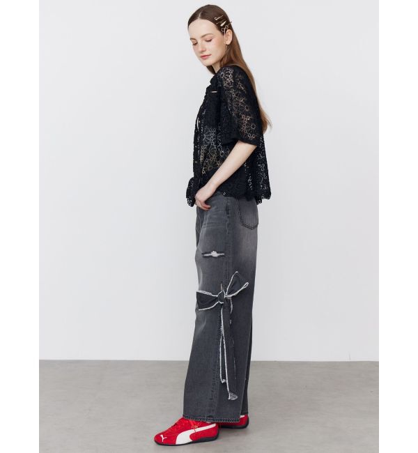 CALNAMUR「2WAY RIBBON DETAILS DENIM/2WAY リボンディティールデニム」|デニム|
