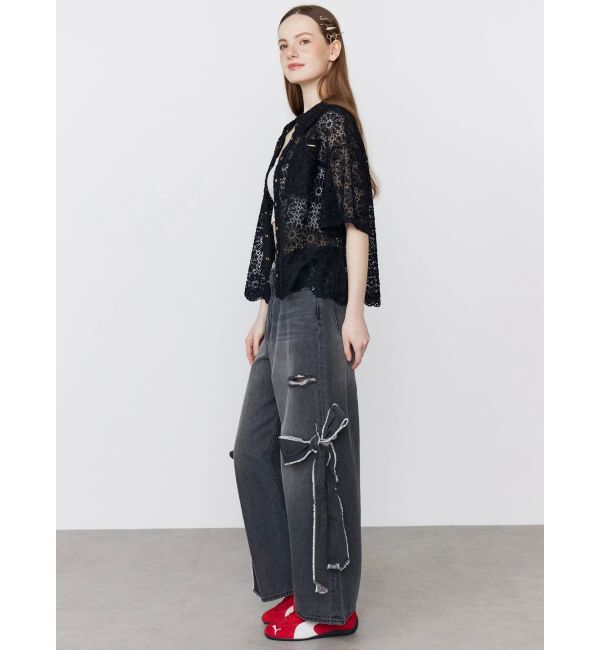 CALNAMUR「2WAY RIBBON DETAILS DENIM/2WAY リボンディティールデニム」|デニム|