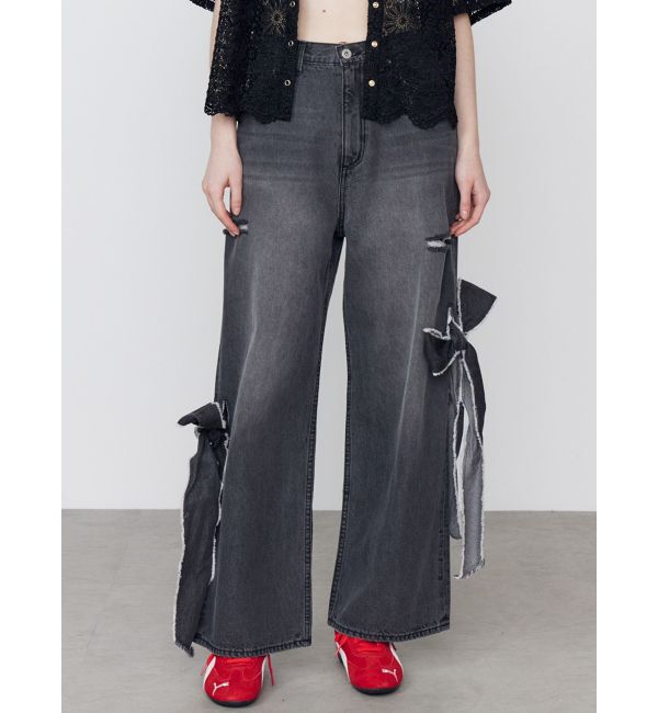 CALNAMUR「2WAY RIBBON DETAILS DENIM/2WAY リボンディティールデニム」|デニム|